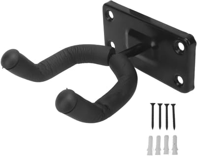 Gitaar Muur Haak - Instrument Houder - Instrument Ophangen - Zachte Spons Bescherming - U-vormig Beugel - Zwart