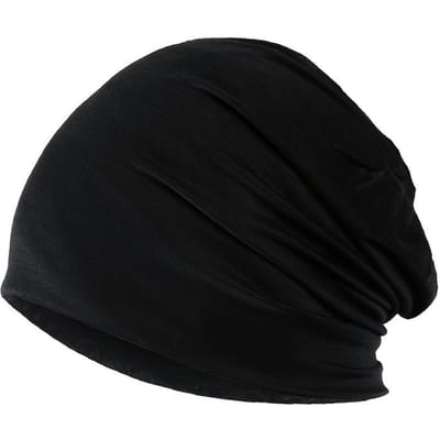 [Bonnet extensible] Bonnet tricoté extensible unisexe léger et respirant | Coupe ajustable pour danse de rue, tenue décontractée, Halloween et cadeaux de Noël noir