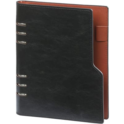 1016-60 Clipbook hervulbare A5 6 Ringband Agenda Pullup Zwart 1 week per 2 paginas 2026-2027-2028