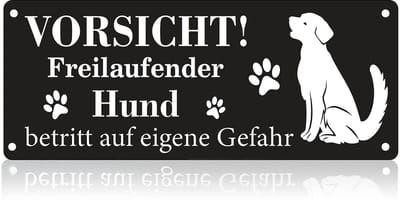 Dailygoods - Waarschuwing voor de hond borden, aluminium waarschuwing / let op hondenbord met zelfklevende en voorgeboorde gaten, waarschuwing hond 25 x 10 cm hondenborden waarschuwing voor binnen en buiten