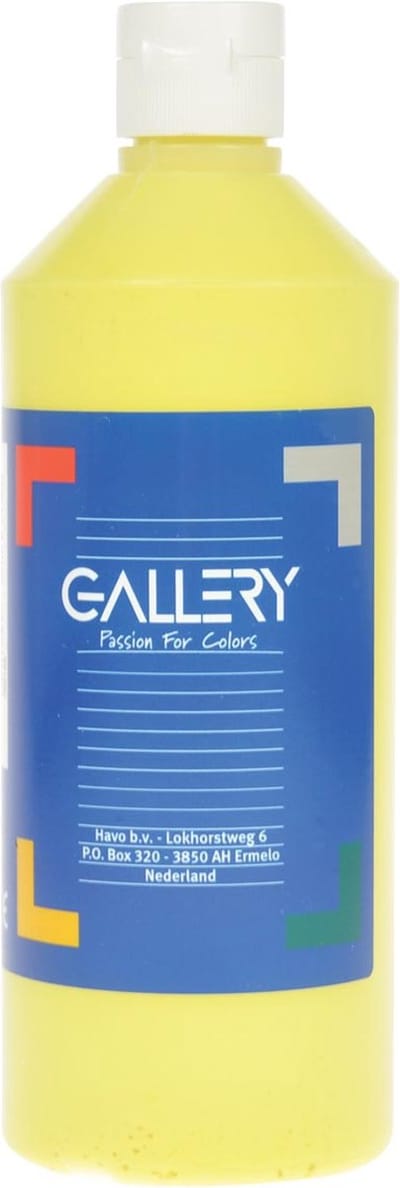 Gallery plakkaatverf, flacon van 500 ml, lichtgeel 6 stuks