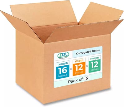 Middelgrote Gegolfde Kartonnen Dozen 40,6 x 30,5 x 30,5 cm - Pack van 5 - Stevige Verhuisdozen voor Opslag en Verzending