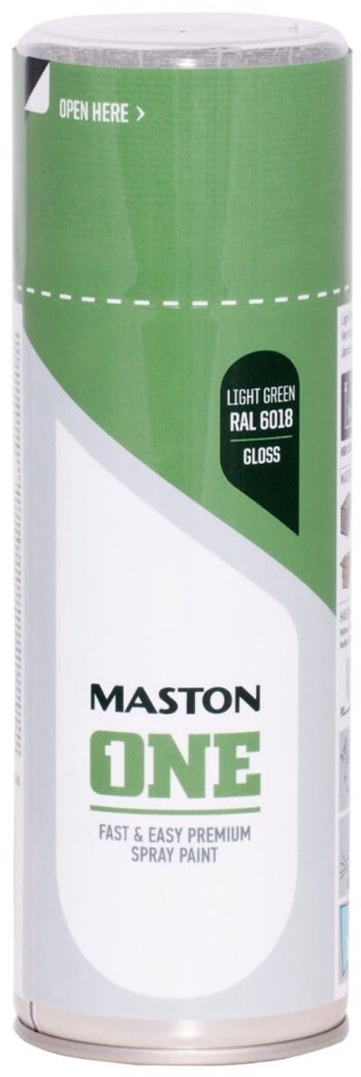 Maston ONE - spuitverf - hoogglans - geelgroen (RAL 6018) - 400 ml - spuitbus verf