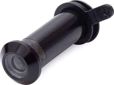 Deurspion - zwart - massief messing - 1,2 cm - 160 graden - deurbeveiliging