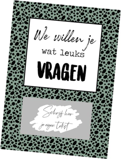 We willen je wat leuks vragen kleur - DIY kraskaart - Inclusief Kraft envelop - Speciale vraag