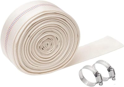 Afvoerslang - Platte tuinslang - Water verplaatsen - Inclusief klemmen - 3 inch x 17 meter - Blauw