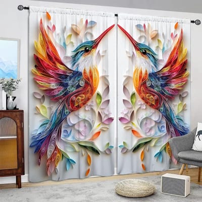 2 stuks Distinctieve Papierrolkunst Bedrukt Gordijn voor Huisdecoratie - Tunnelzak Raambekleding voor Slaapkamer, Kantoor, Keuken 52.5cmX116cm X 2pcs gray