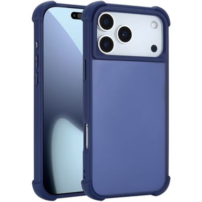 Coverzs matte shock hoesje geschikt voor iPhone 17 Pro Max (donkerblauw) – stevige case met krasbestendige bescherming, slank design en perfecte pasvorm
