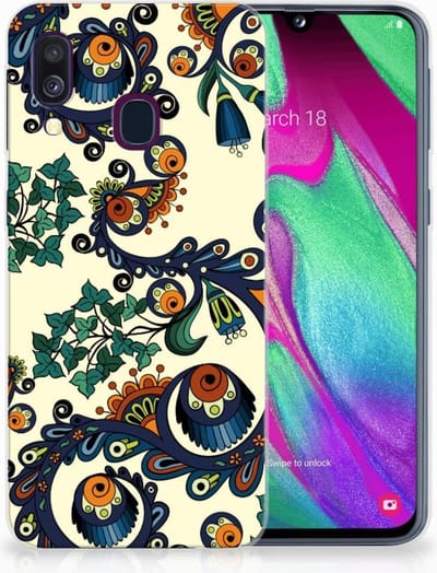 Siliconen Hoesje Samsung Galaxy A40 Barok Flower