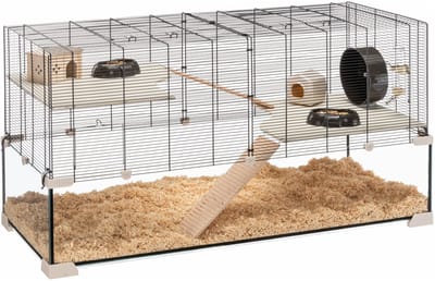 Ferplast Knaagdierenkooi Karat 120 - Dierenverblijf - 118.5x50.5x61.5 cm Zwart Transparant