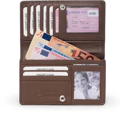 Portemonnee - Portemonnee dames - Portefeuille dames - Beurs - Dames portemonnee - Dames portemonnee leer - Cadeau - Vrouwen cadeautjes - Cadeau voor vrouw - Kado vrouwen - Kado vrouwen verjaardag - Cadeau voor vriendin - Voor haar - Cadeau voor mama