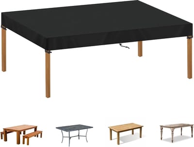 Waterdichte Outdoor Tafelhoes - tuinmeubelen - 1 stuk - zwart - 420D Oxford stof - 190 x 100 x 15 cm