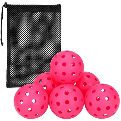 6-pack Pickleball Ballen 40 Gaten Pickleballs voor Buitengebruik Binnen Atletisch Pickle Bal Collectie Duurzame Cricket Kit Netzak