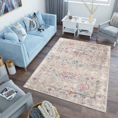 Tapiso Lazur Vloerkleed Grijs Modern Vintage Woonkamer Tapijt Maat- 120x170