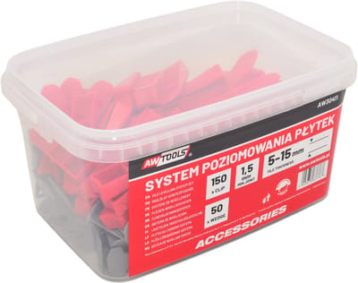 AWTOOLS Systeem - Tegelniveau - 1,5mm - 150+50 stuks - Grijs/Rood