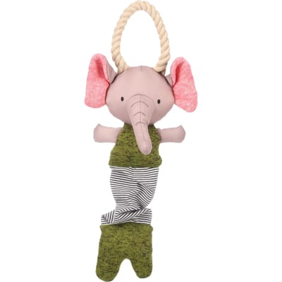 Hondenspeeltje met touw Flamingo Britty Éléphant