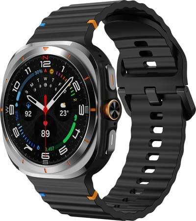 Strap-it Wave siliconen bandje - geschikt voor de Samsung Galaxy Watch Ultra 2 (2026) / Ultra (2024/2025) - zwart