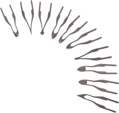 Pyrografie Houtbrand Tips - Houtbrander Punten - Houtbewerking Creatie - Hoge Weerstand Metaal - 2.50X0.90X0.25CM - Donkergrijs
