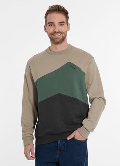 Ragwear - Trui Derot beige / groen ronde hals - maat M