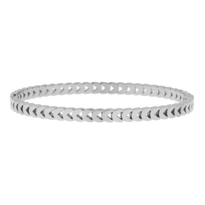 Essentialistics - Bangle armband uitsneden in het midden - Zilverkleur - Stainless steel (verkleurt niet) - Kliksluiting