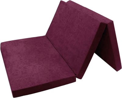Vouwmatras 3-delig - Gastenmatras Reismatras - Comfortabel Slapen - Wasbaar Overtrek - 195 x 120 cm - Zwart