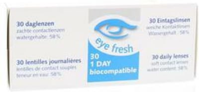 Eye Fresh - Zachte Daglenzen - 30 stuks - Sterkte -2.50 - Hioxifilcon A - 58% water - Langdurig draagcomfort