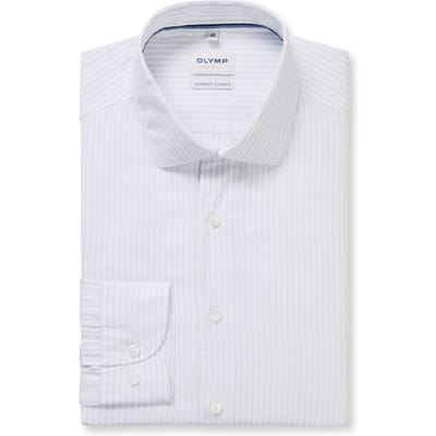 OLYMP Level Five garment washed Overhemd, Body Fit, Kent, Lichtgrijs