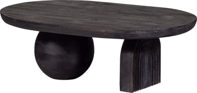 WOOOD Steppe Salontafel - Mango Hout - Zwart - 38x110x72