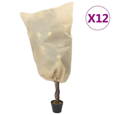 vidaXL - Plantenhoezen - met - trekkoord - 12 - st - 70 - g/m² - 0,8x1,2 - m