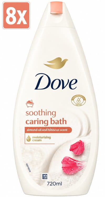 8 x Dove Bad - 720ml - soothing almond oil and hibiscus scent