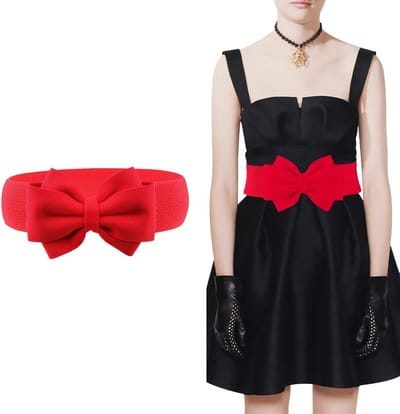 Elastische Vrouwenriem met Strik, Brede Taille, Vintage Stijl, Decoratieve Riem voor Shirts en Jurken