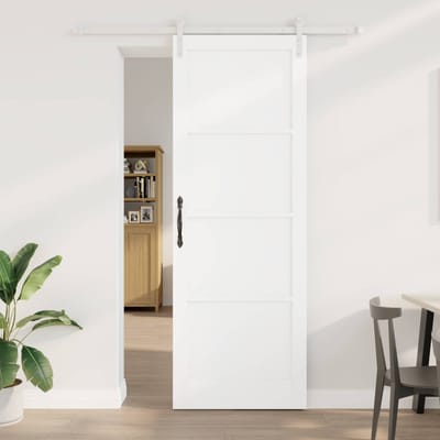 vidaXL - Schuifdeur - 83 - x - 232 - cm - Massief - grenenhout - Wit