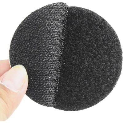 Sporenvrije Dubbelzijdige Klittenbandlijm voor Stoelkussen Bank Beddengoed Tapijt Tafelkleed Antislip Fixatie Zonder Naalden Round - 5 pairs/set zwart