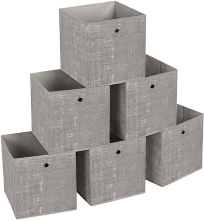 SONGMICS - Opbergbox - Opbergdoos - Set van 6 - Vliesstof met Handgreep - Kleding en Kastorganisatie