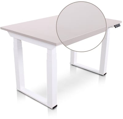 Lineaflex MRC SOLID Zit-Sta Bureau – Elektrisch Verstelbaar – 120x80 cm – Blad Sand Grey – Wit Frame – ARBO Norm NEN-EN 527 – Met memorybediening – 200 KG Draagvermogen – 130 cm Hoog