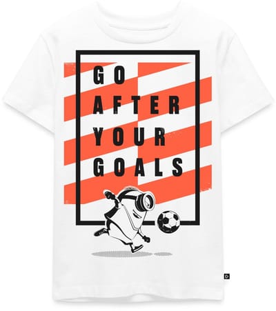 Minions Voetbalontwerp Go After Your Goals Premium T Shirt Kinderen