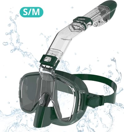 Actania Snorkelmasker - Volwassenen - Snorkel - Snorkelset - Duikbril - Full Face - S/M - Militair Groen