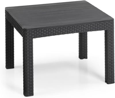 Tuintafel Rechthoekig Grafietgrijs Kunststof - Compact en Weerbestendig