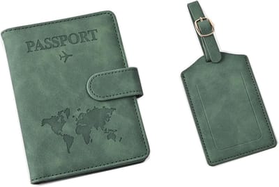 Famanu – Paspoorthoes en koffertagset - kunst paspoorthoes met voor creditcards - reisdocumenten - reisaccessoires