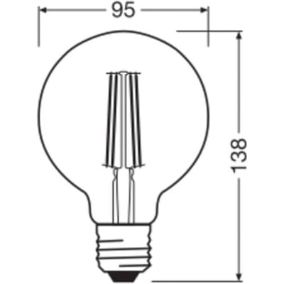 OSRAM LED Vintage 1906, G95, E27, 6,5 W, goud, 2.400 K, dimbaar.
