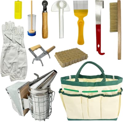 Bijenteelt Benodigdheden - Imker Kit - Honing Oogsten - Complete Set - 12 Delig - Natuurlijk