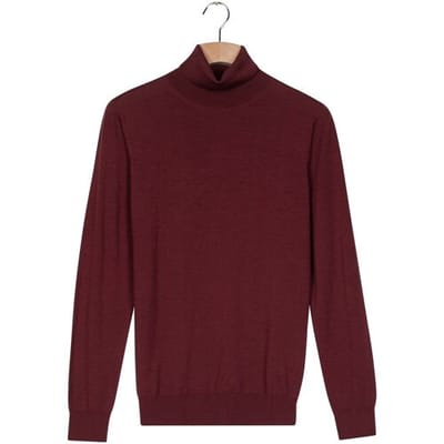 Baileys Trui Rollneck Pullover Merino Wool Single Knit Deep Mauve / male