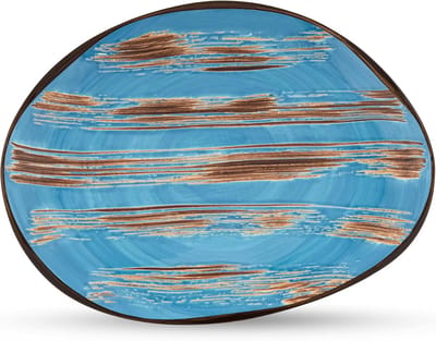 Wilmax - Porseleinen Bord - Blauw - 33 cm