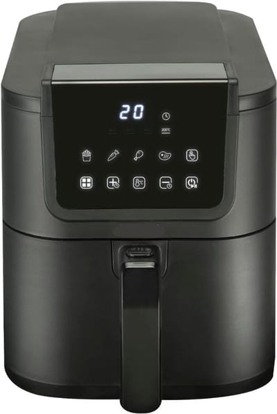 TIM® Airfryer xl - Airfryer xxl - Heteluchtfriteuse - 5 Liter - met keramische antiaanbaklaag - Zwart - 29cm x 23cm x 40cm