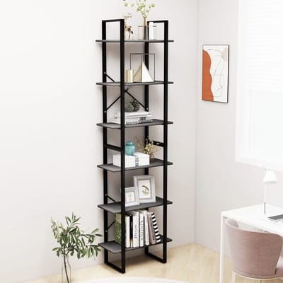 vidaXL - Opbergrek - 60x30x210 - cm - bewerkt - hout - grijs