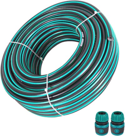 Tuinslang 1/2 Inch UV-bestendig Lange Slang - Explosiebestendige 4-laagse Tuinslang met Snelle Aansluiting (Blauw, 20m)