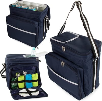Koeltas - 30 L - Picknickmand - Frigobox - Koelbox - Lunchtas - Picknicktas - 33x33x24 cm - Donkerblauw