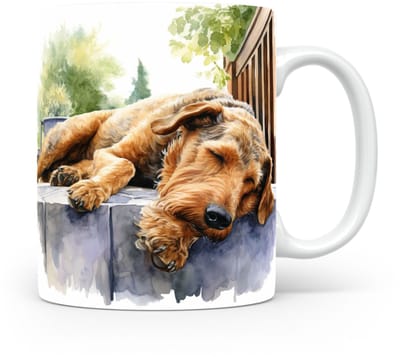 Mok Airedale terrier Beker voor koffie of tas voor thee, cadeau voor dierenliefhebbers, moeder, vader, collega, vriend, vriendin, kantoor, opa, oma, hond, kerst, sinterklaas, verjaardag