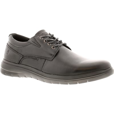 Hush Puppies Triton Zwarte Leren Veterschoenen Voor Heren