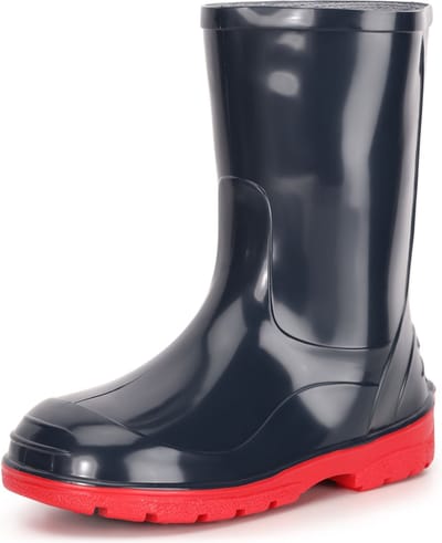 Ladeheid LA-LMG-939-Oli Dames Regenlaarzen - Rubber - Hoog - PVC - Waterdicht – Donkerblauw/rood – 21